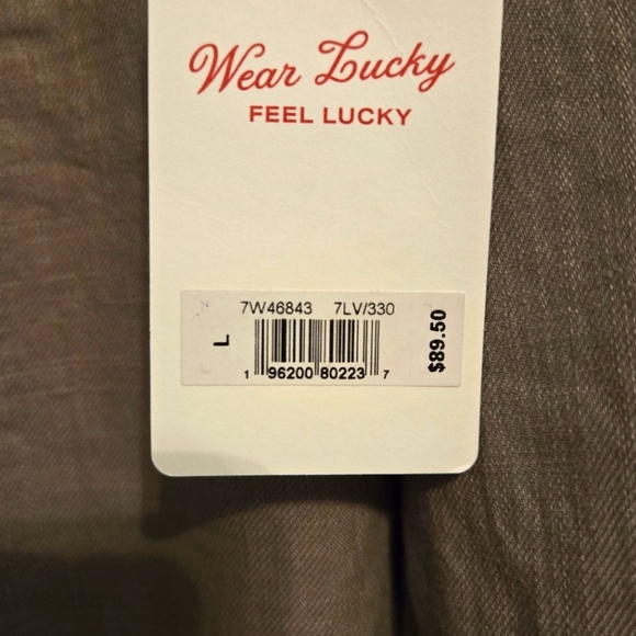 NWT LUCKY BRAND WESTERN women's blouse, moss color,tie up. 100% cotton - Picture 3 of 4